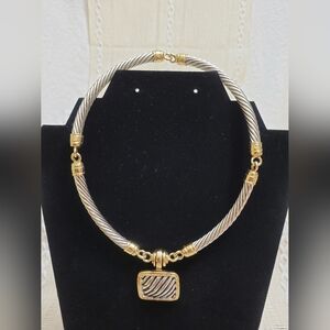 Vintage Signed Stocko Two-Tone Choker Necklace